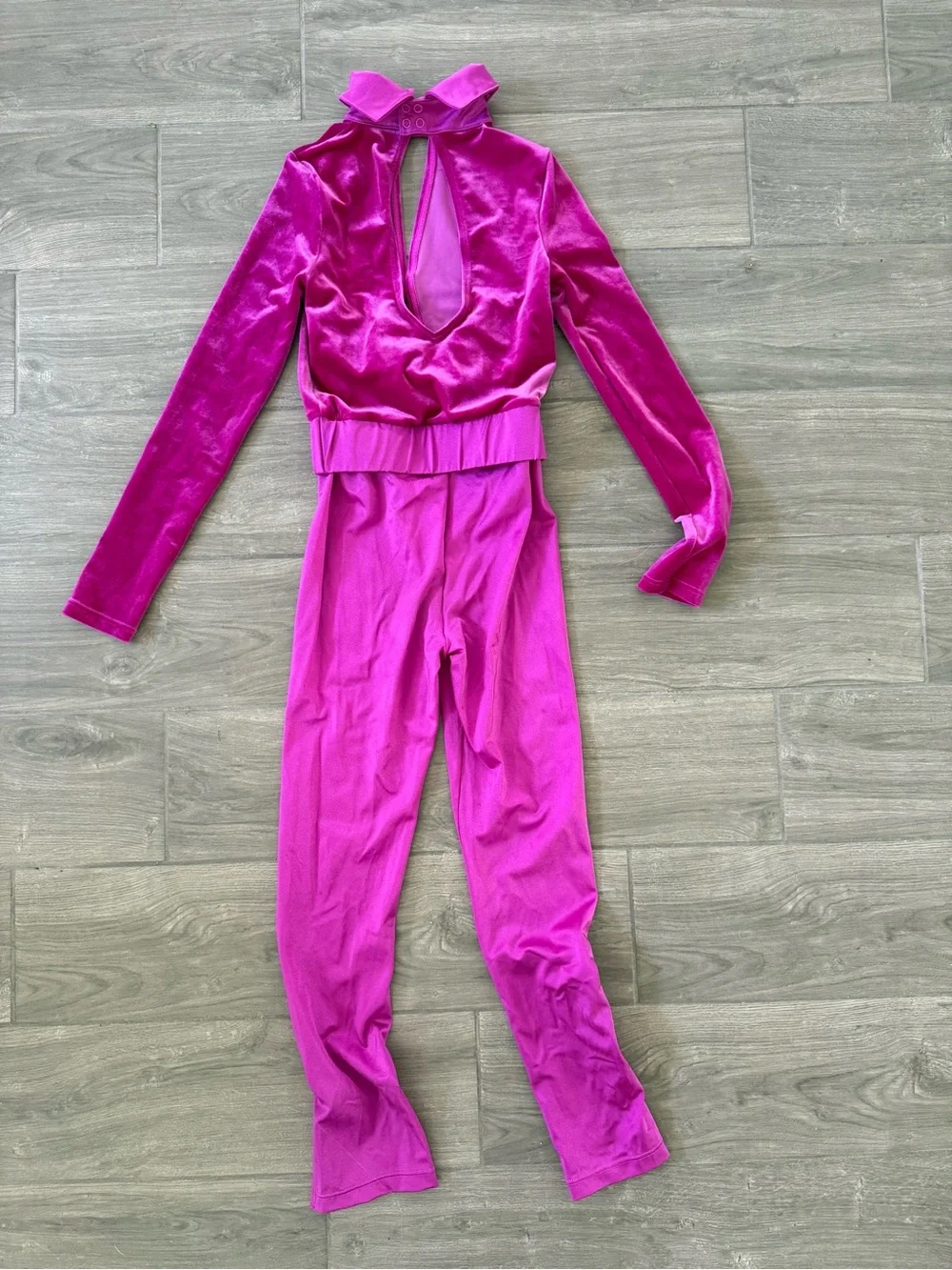 Weissman Elite velvet and lustre spandex unitard Girls Size MC (10/12)